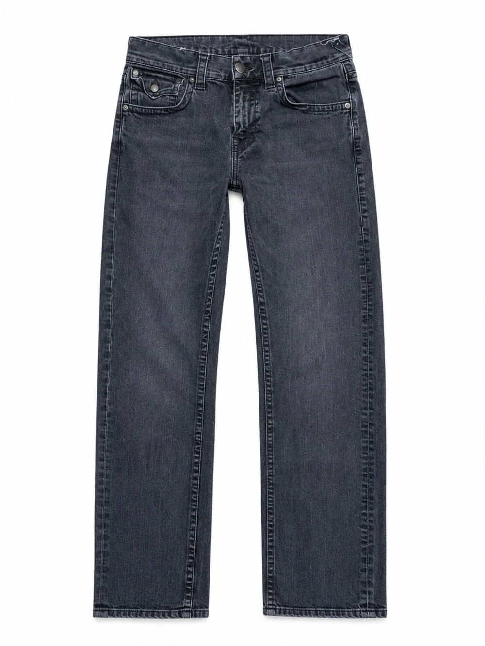 True Religion Straight Leg Jeans Mens 32x33 Dark Wash Designer Denim Y2K